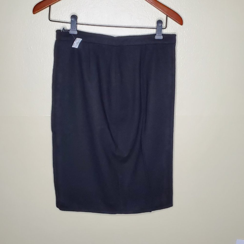 Balenciaga Paris Black Wool Mini Skirt Size 42 US 8 NWT